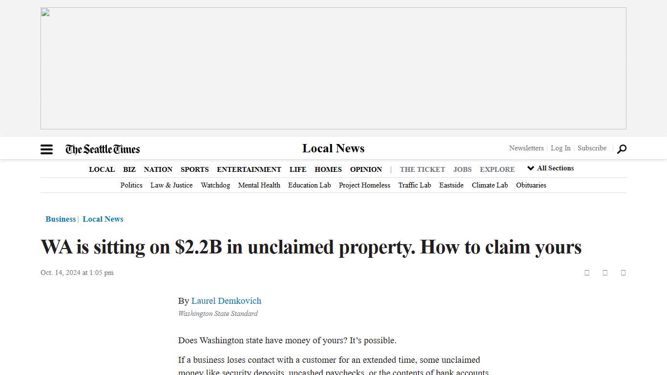 WA is sitting on $2.2B in unclaimed property. How to claim yours | The Seattle Times