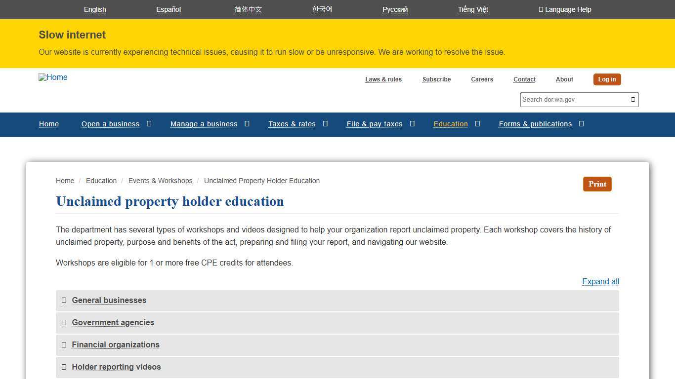 Unclaimed property holder education | Washington Department of Revenue